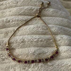 925 china - Elegant Gold and Red tone Bracelet